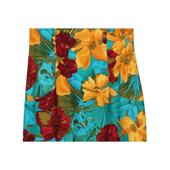 Vintage 80s Gillian Sheath Dress Size 8 Multicolor Floral 100% Silk Tropical - Picture 3 of 12